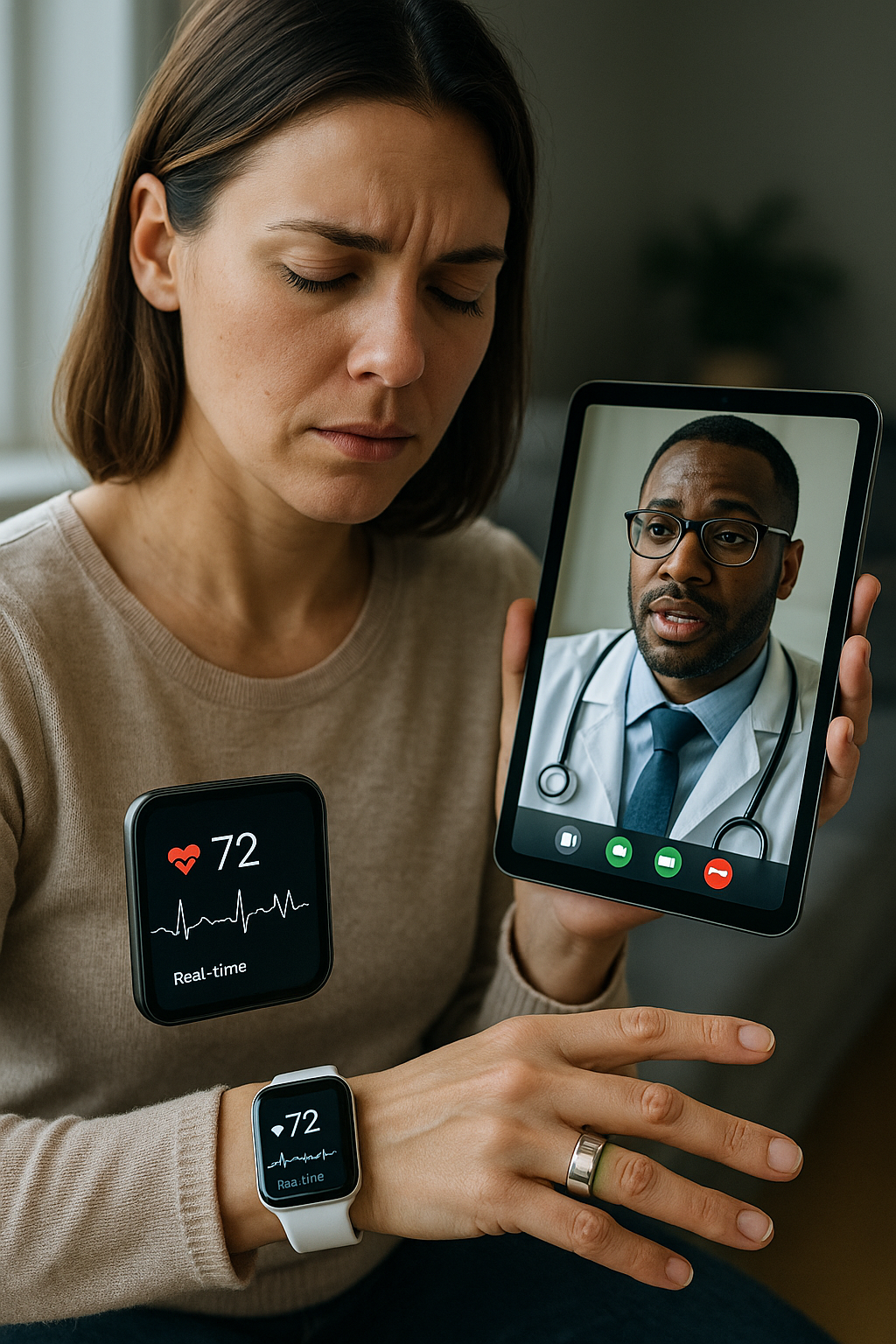 20250903 0200 technologie de santé connectée simple compose 01k46dx99bezcvq0jr6t31fm1p AI Wearables