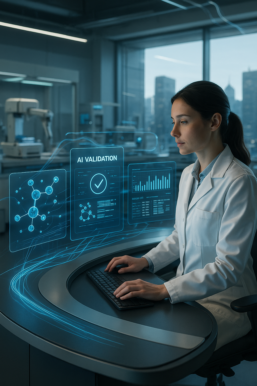 laboratoire médical futuriste validation AI in Healthcare